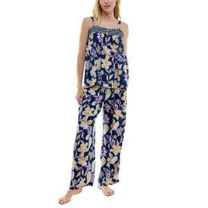 Roudelain Women's Size Medium 2-Pc. Blue Smocked Cami & Pants Pajama Set NWT
